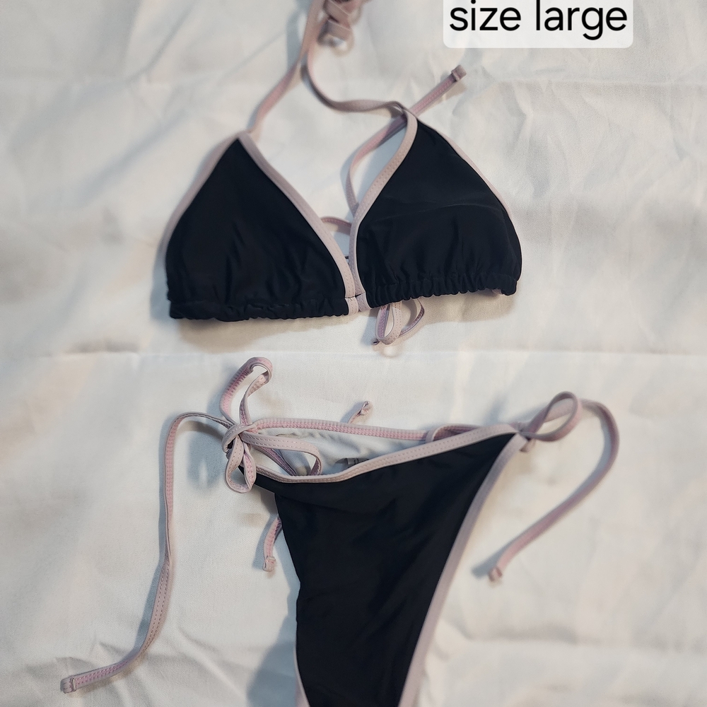 Black and Pink Bikini Set